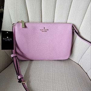 NWT Kate Spade Leila Triple Gussett Crossbody Quartz Pink